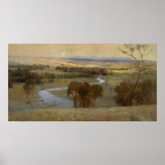 Arthur Streeton - 'Still_glides_the stream, and_sh Poster