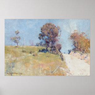 Arthur Streeton - Sunlight (Cutting on a hot road) Poster