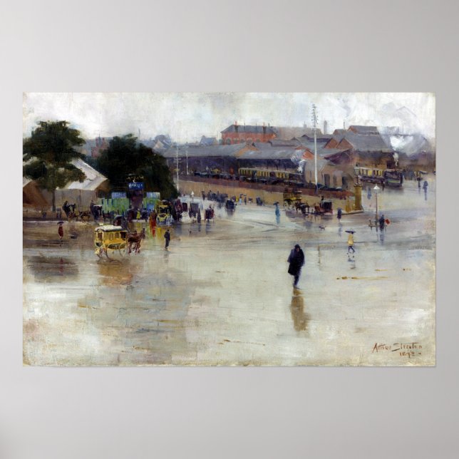 Arthur Streeton The Railway Station, Redfern Poster (Front)