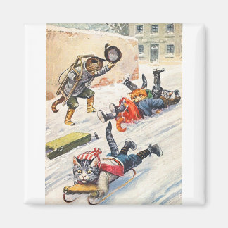 Arthur Thiele - Bobsledding Anthropomorphic Cats Magnet