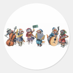 Arthur Thiele - Cats Playing Musical Instruments Classic Round Sticker