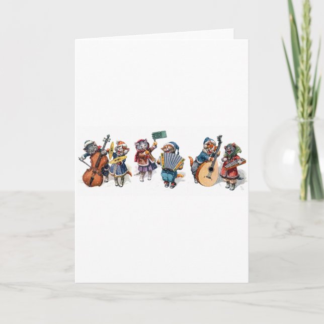 Arthur Thiele - Cats Playing Musical Instruments Holiday Card (Front)