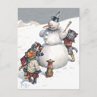 Arthur Thiele - Kittens Play Hide and Seek Holiday Postcard