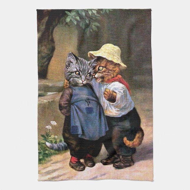 Arthur Thiele - Lovely Country Cats Tea Towel (Vertical)