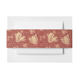 Arthur Wilcock The Lily Vintage Floral Red Pattern Invitation Belly Band