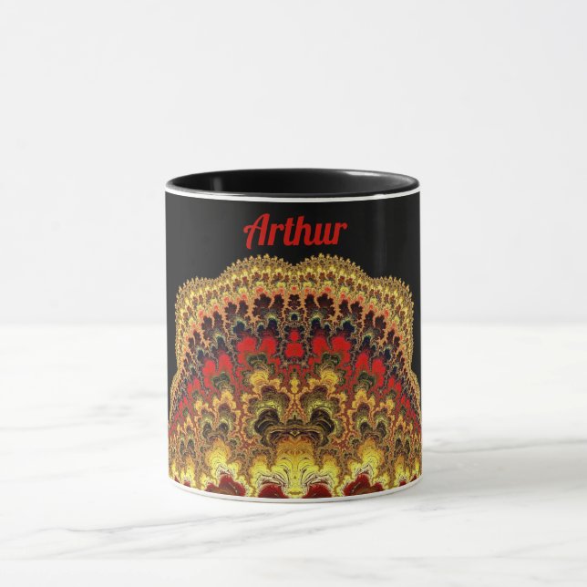 ARTHUR ~ Zany Pattern ~ Red Yellow and Black Mug (Center)