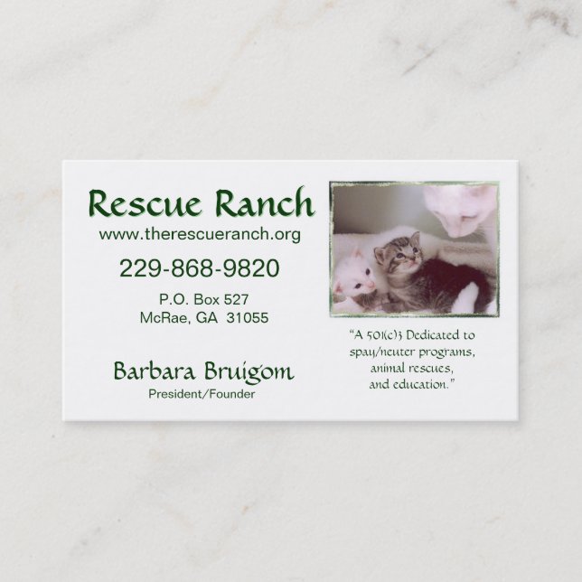 Artic &amp; babes 2 frms, Rescue Ranch, Rescue ... Business Card (Front)