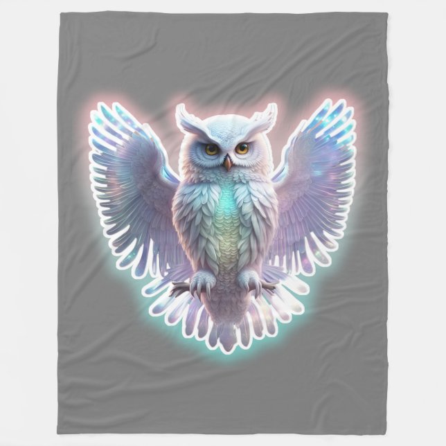 Artic Owl Fleece Blanket (Front)
