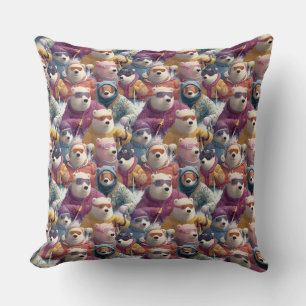 Artic Polar Bears Ski Club Cushion