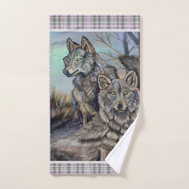 Artic Wolves Wintery Bath Towel Set (Hand Towel)