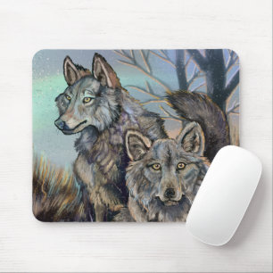 Artic Wolves Wintery  Mouse Pad