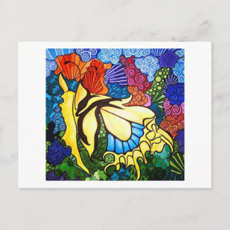 Artichicks art on a postcard (Abstract butterfly)