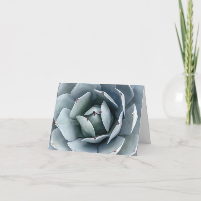 Artichoke Agave Cactus | Sage Green Note Card (Front)