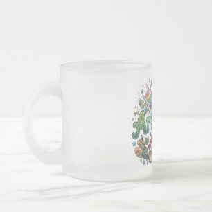 Artichoke Artist Frosted Glass Coffee Mug