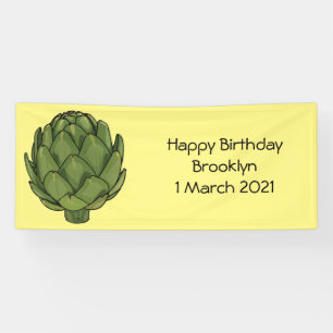 Artichoke cartoon illustration banner