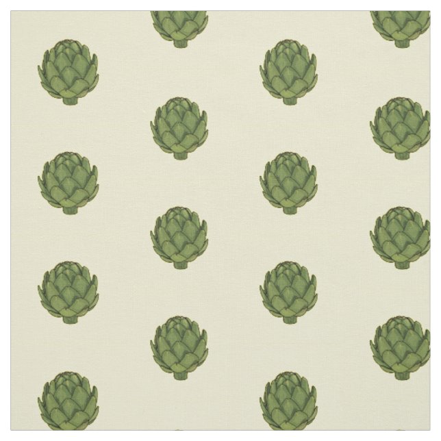 Artichoke cartoon illustration fabric (Swatch)