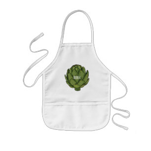 Artichoke cartoon illustration kids apron