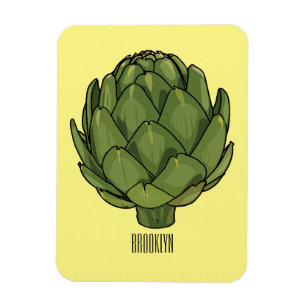 Artichoke cartoon illustration  magnet