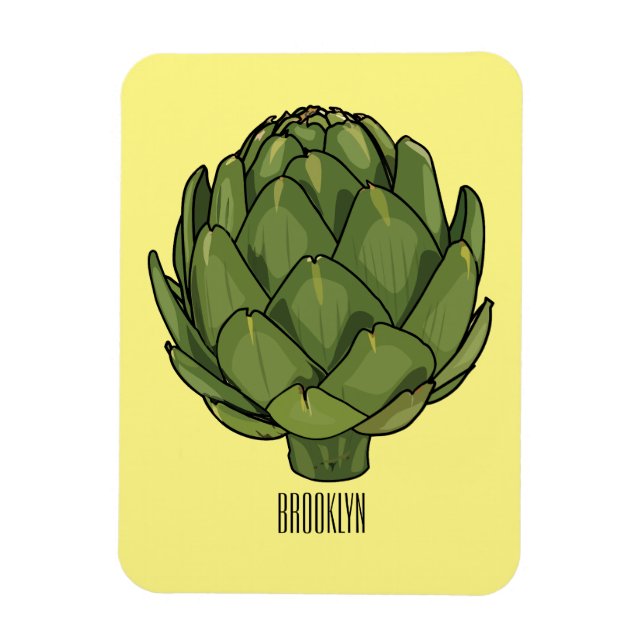 Artichoke cartoon illustration  magnet (Vertical)