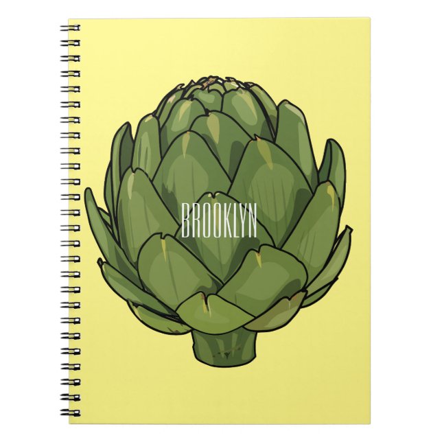 Artichoke cartoon illustration  notebook (Front)