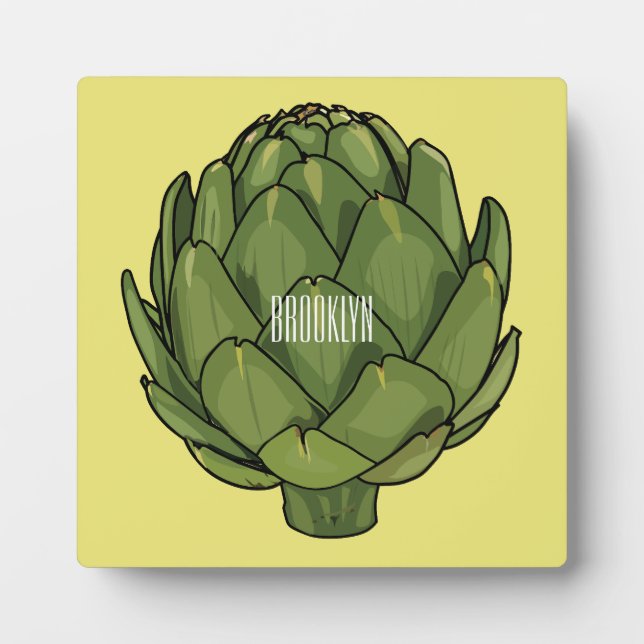 Artichoke cartoon illustration  plaque (Front)