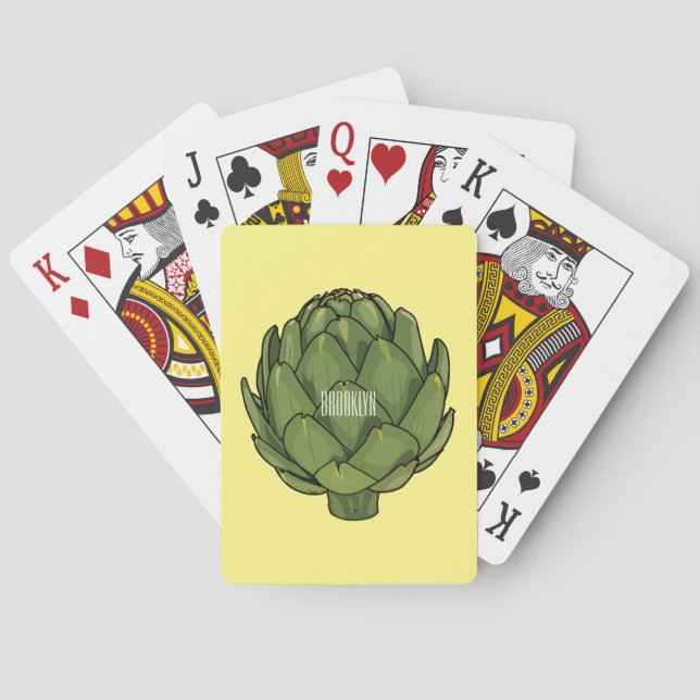 Artichoke cartoon illustration  playing cards (Back)