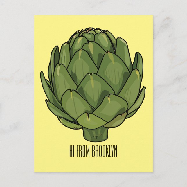 Artichoke cartoon illustration  postcard (Front)