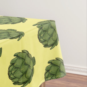 Artichoke cartoon illustration  tablecloth