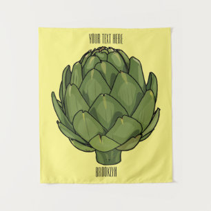 Artichoke cartoon illustration  tapestry