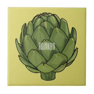 Artichoke cartoon illustration tile