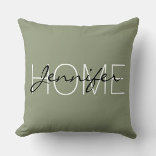 Artichoke colour home monogram cushion