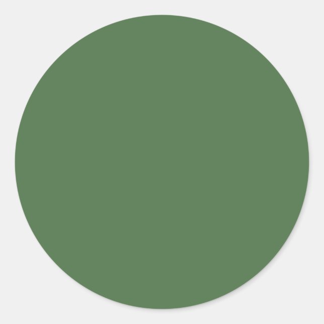 Artichoke green (solid colour)  classic round sticker (Front)