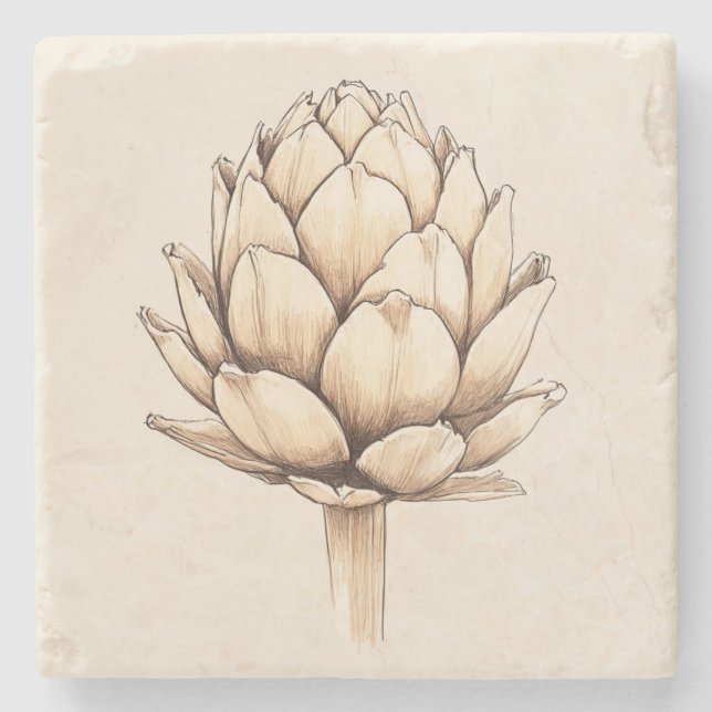 Artichoke Heart  Stone Coaster (Front)