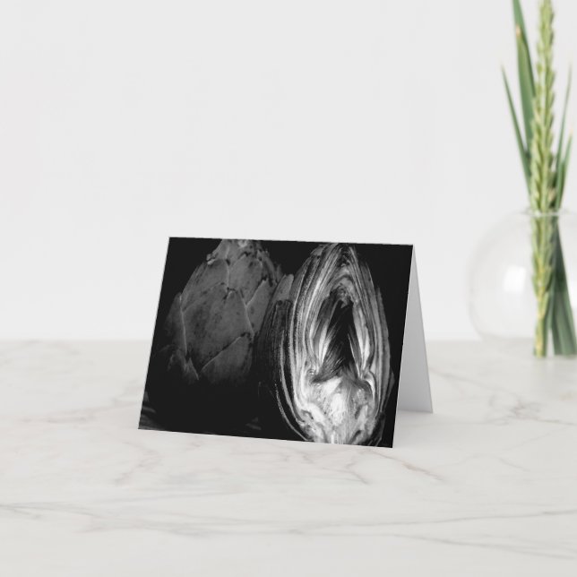 Artichoke Note Cards - Black and White (Front)