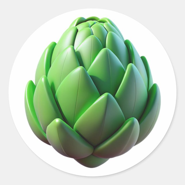Artichoke Plastic 3D – Glossy Round Label (Front)