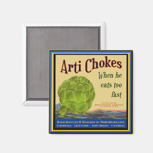 Artichoke Vintage Crate Art Magnet