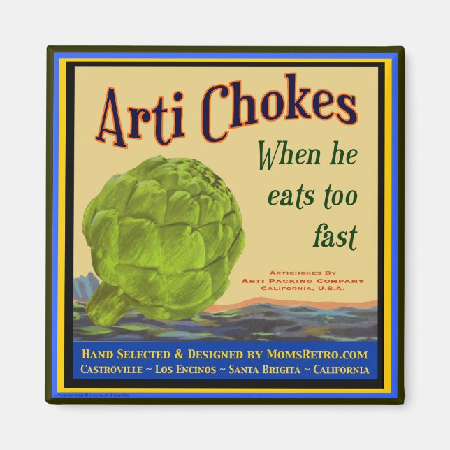 Artichoke Vintage Crate Art Magnet (Front)