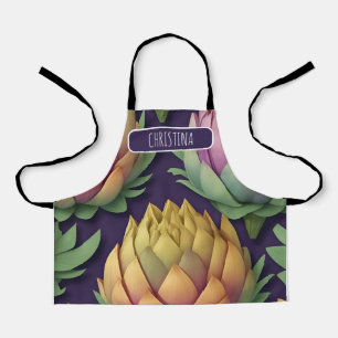 Artichoke Whimsical Colourful Personalised Pattern Apron