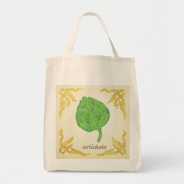 artichoke with leaves classic design tote bag (Front)