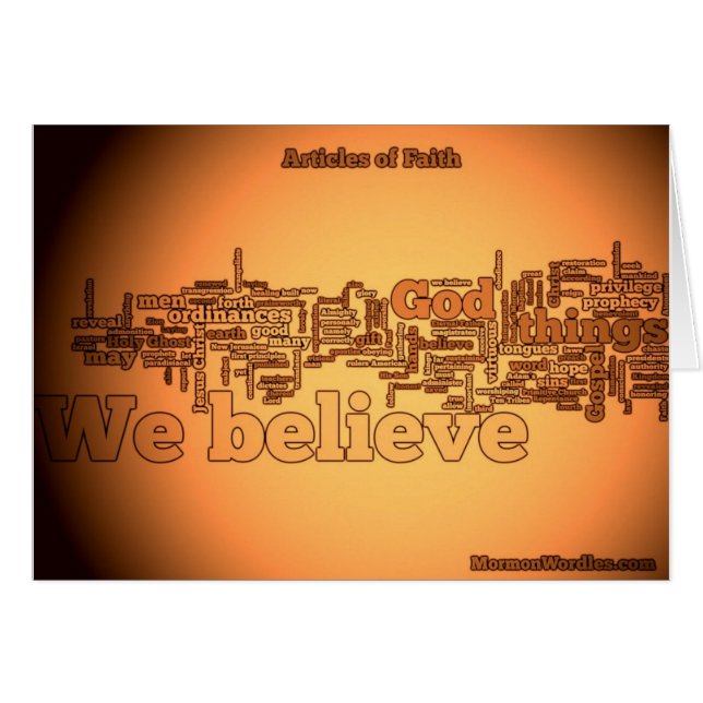 Articles of Faith wordle (Front Horizontal)