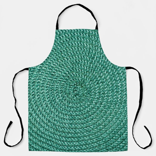 Artificial braided green fabric texture. apron (Front)