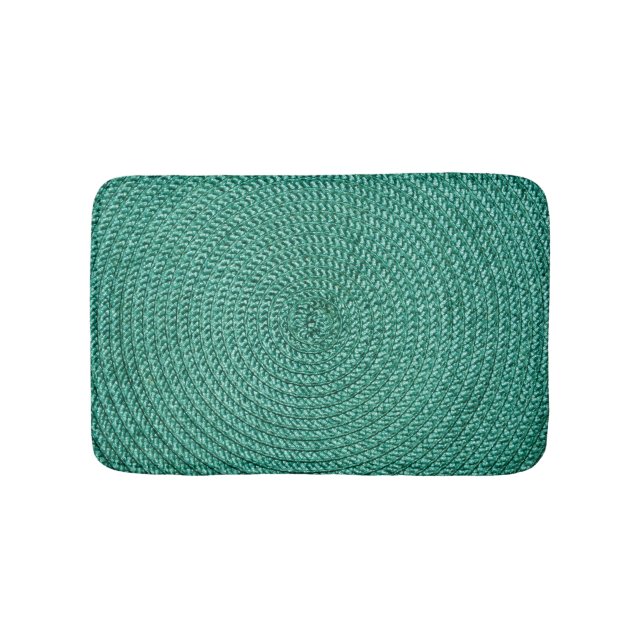 Artificial braided green fabric texture. bath mat (Front)