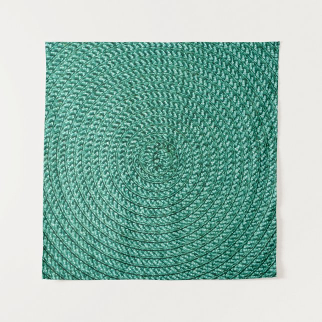 Artificial braided green fabric texture. tapestry (Front)