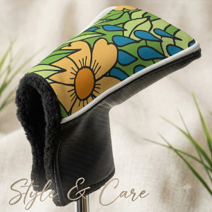 Artificial Charming Floral Pattern Golf Head Cover