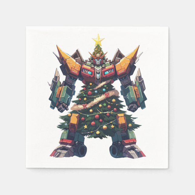 Artificial Christmas Tree Robot Napkin (Front)