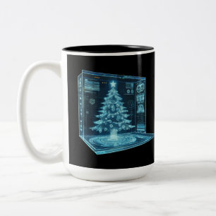 Artificial Christmas Tree Two-Tone Coffee Mug