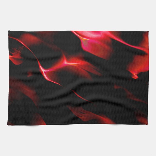 Artificial dunes in red shading tea towel (Horizontal)