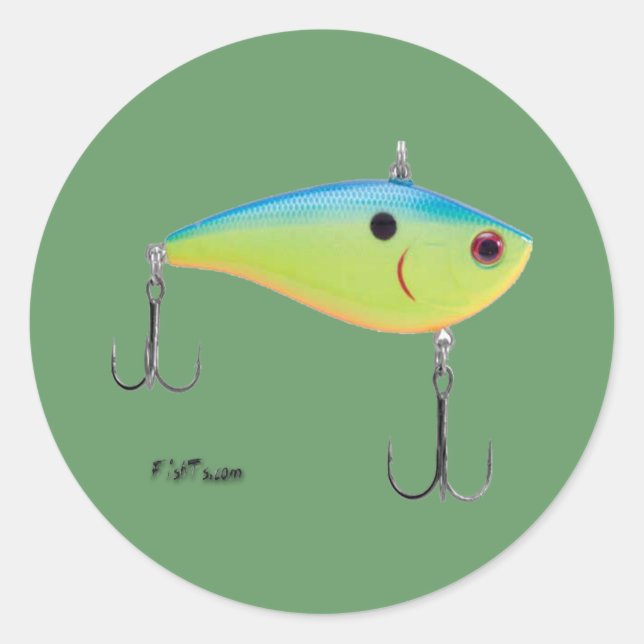 Artificial Fish Baits by FishTs Classic Round Sticker (Front)
