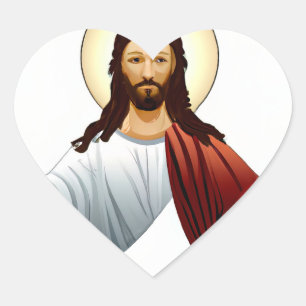 Artificial Intelligence Art of Jesus with Arms Out Heart Sticker