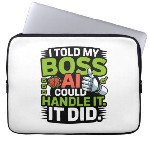 Artificial Intelligence Boss AI Funny Design Laptop Sleeve
